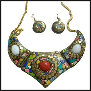 Afghani Necklace With Artificial Stone