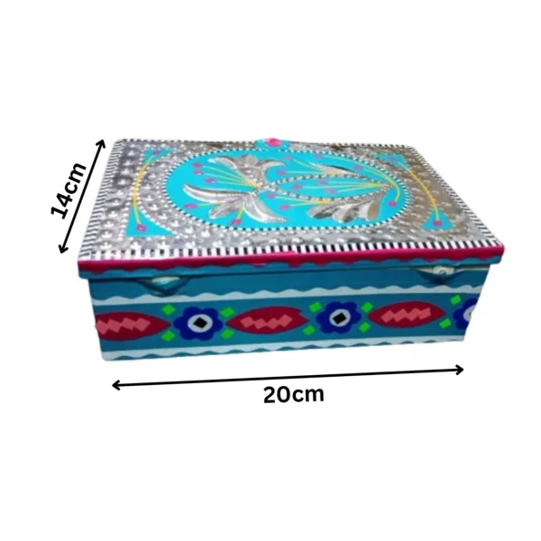 Traditional Pakistani Chamakpatti Boxes Set of 4, Colourful Handmade Decorative Box Collection, Cultural Art Storage Boxes for Small Accessories, Home Decoration, Special Occasions and Handicraft Lovers - Image 5