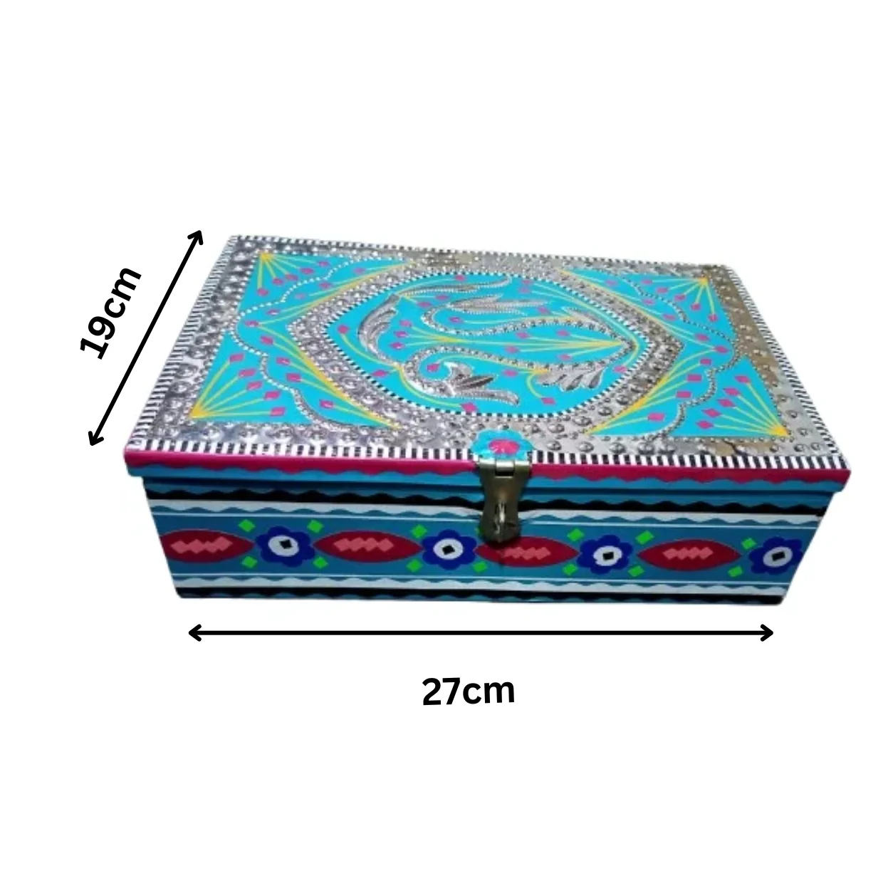 Traditional Pakistani Chamakpatti Boxes Set of 4, Colourful Handmade Decorative Box Collection, Cultural Art Storage Boxes for Small Accessories, Home Decoration, Special Occasions and Handicraft Lovers - Image 3