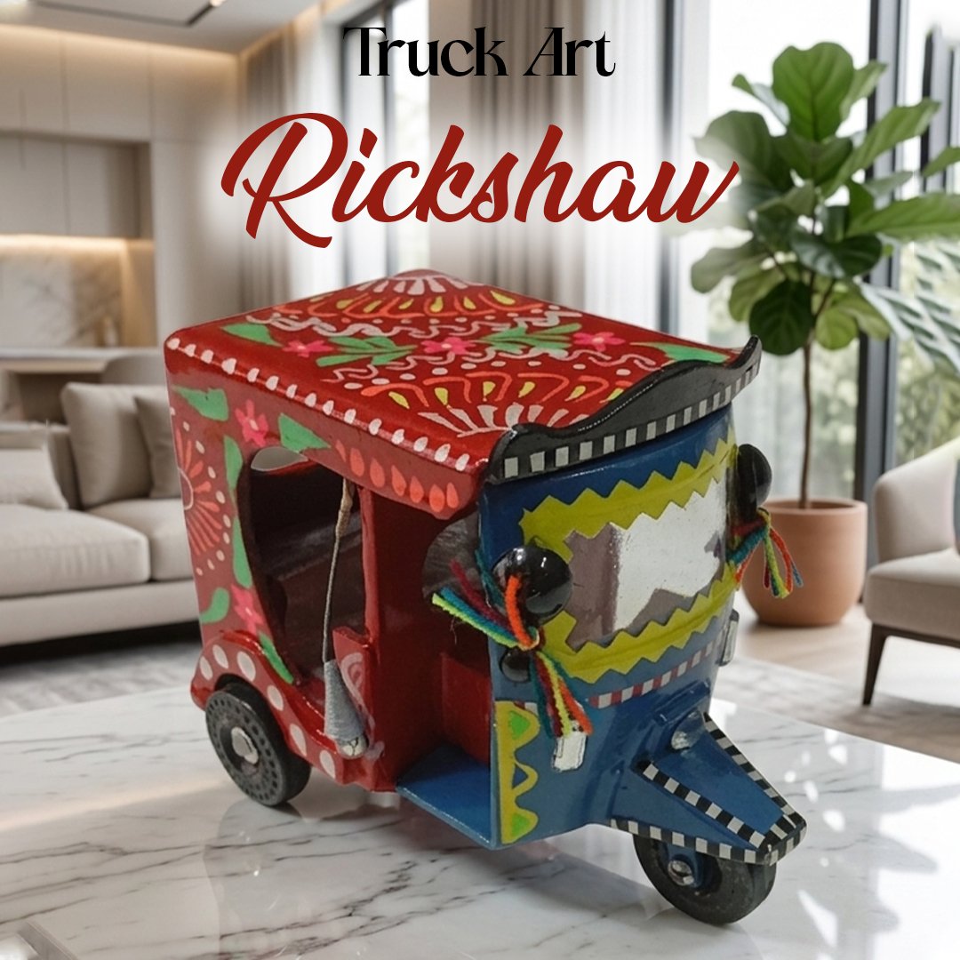 Truck Art Rickshaw (W-7cm:H-10cm:L-12.5cm)