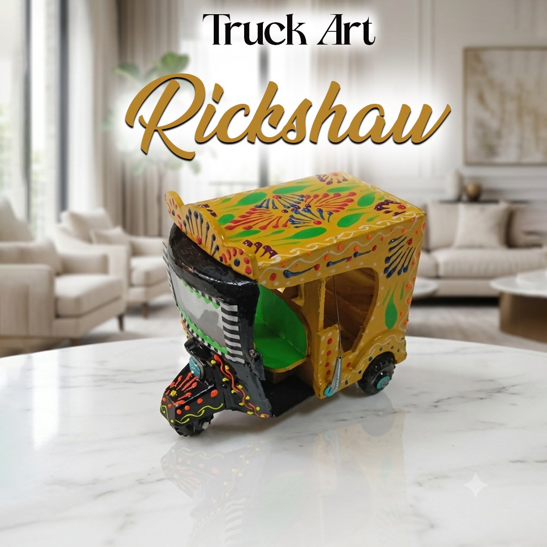 Truck Art Rickshaw (W-7cm:H-10cm:L-12.5cm)
