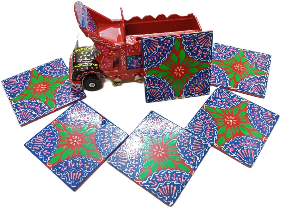 Truck Art Truck & Tea Coaster Set Of 6 - Image 9