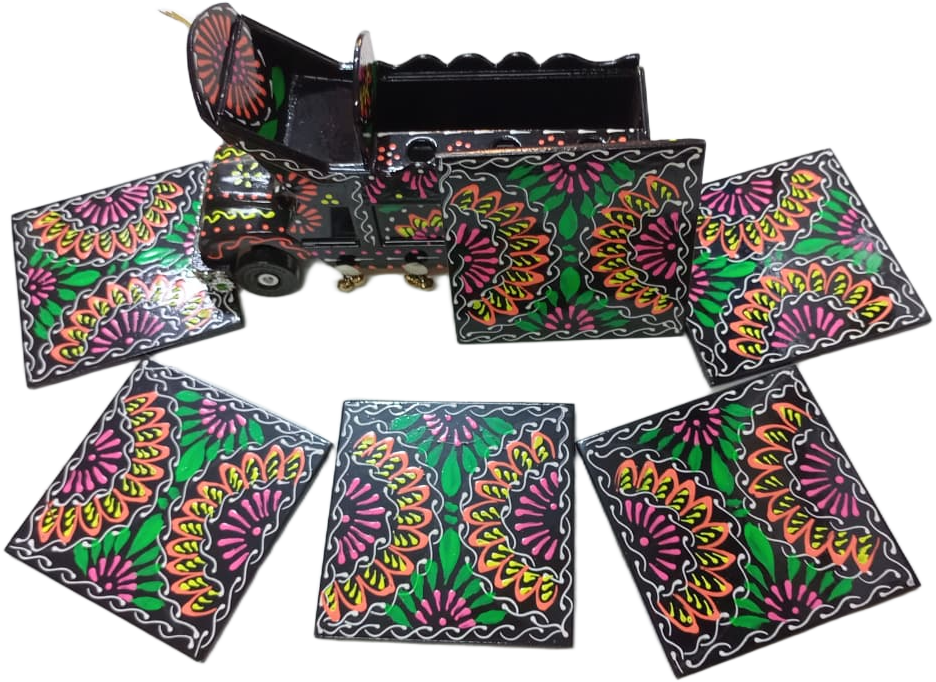 Truck Art Truck & Tea Coaster Set Of 6 - Image 5