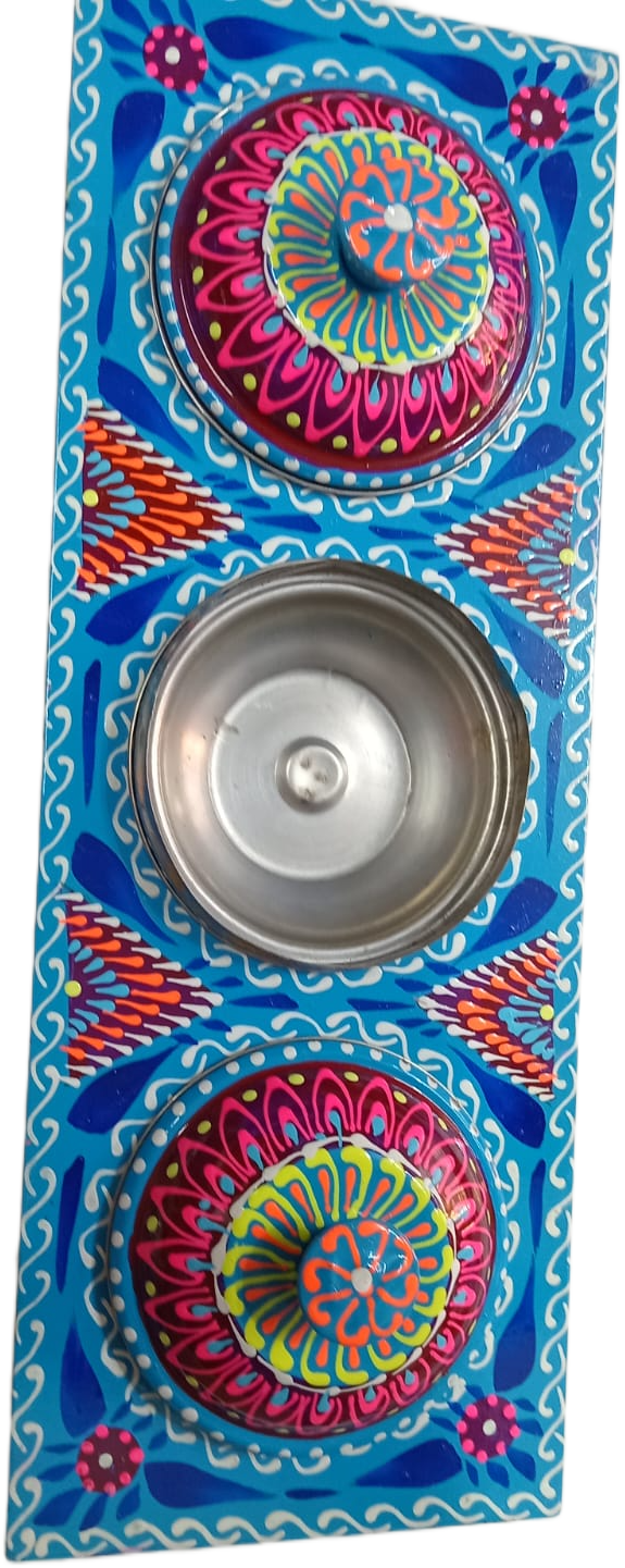 Truck Art 3 Jar Spice Box – Vibrant Wooden Storage Organizer - Image 7