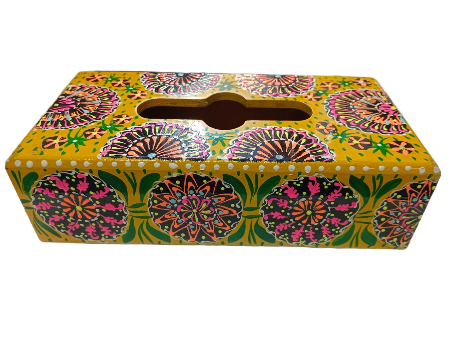 Truck Art Hand-Painted Tissue Box – Traditional Decorative Wooden Cover - Image 4