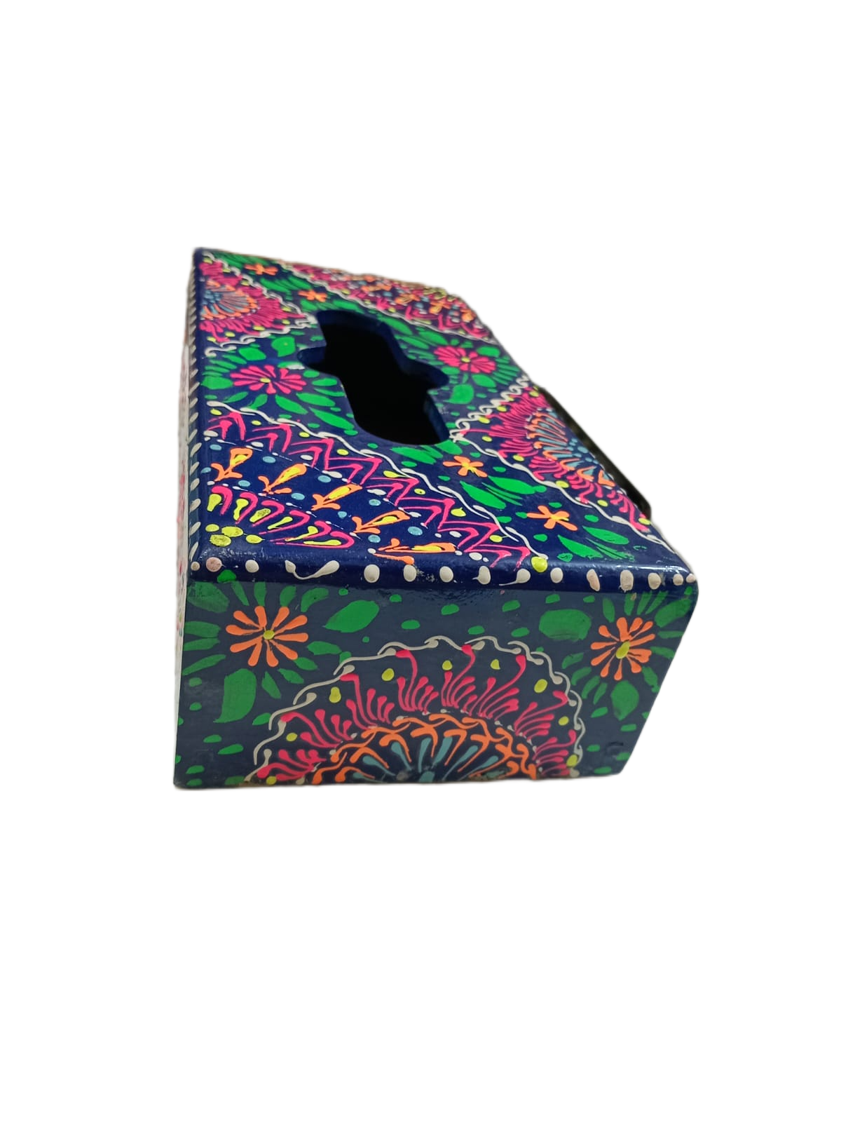 Truck Art Hand-Painted Tissue Box – Traditional Decorative Wooden Cover - Image 4