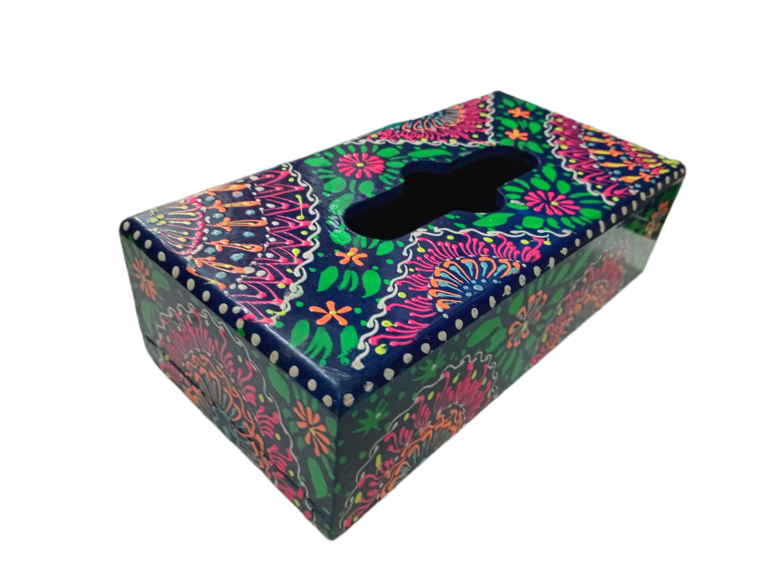 Truck Art Hand-Painted Tissue Box – Traditional Decorative Wooden Cover - Image 5
