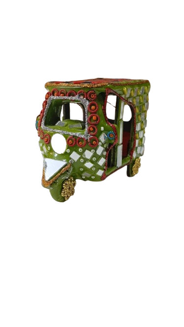 Decorative Mirror Work Rickshaw (W-8cm) - Image 7