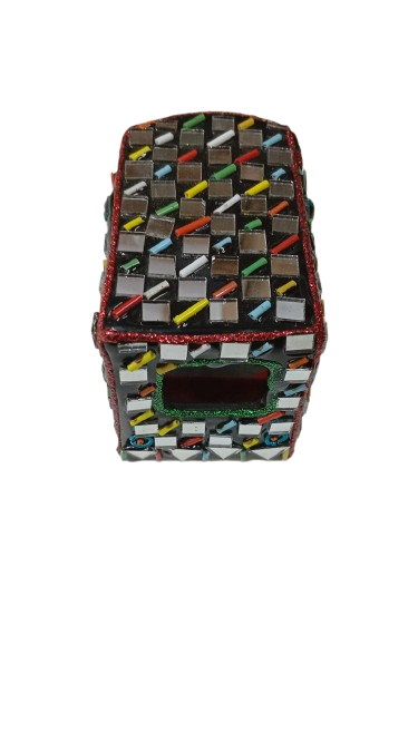 Decorative Mirror Work Rickshaw (W-8cm) - Image 7
