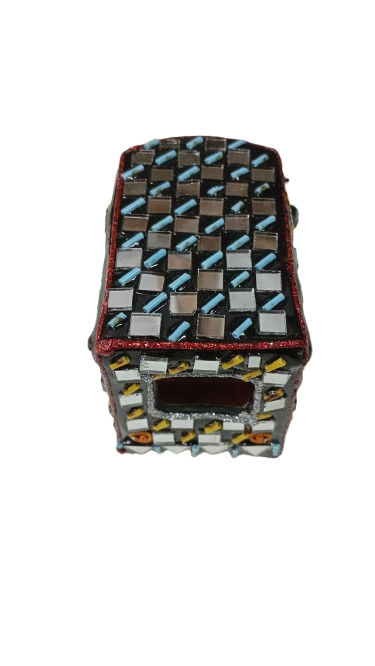 Decorative Mirror Work Rickshaw (W-8cm) - Image 8