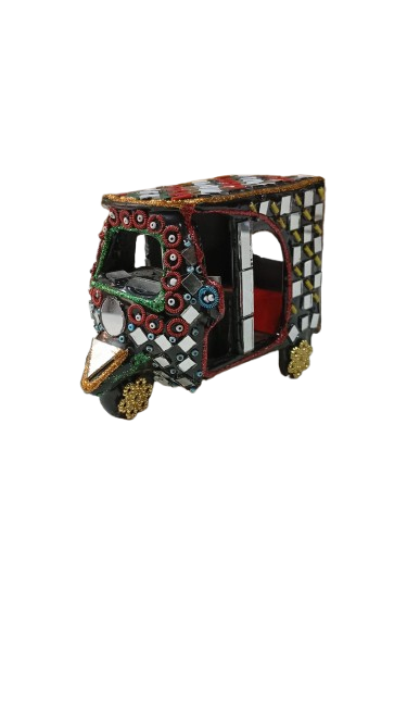 Decorative Mirror Work Rickshaw (W-8cm) - Image 4