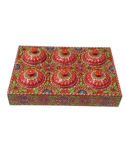 Truck Art 6 Jar Spice Box – Vibrant Wooden Storage Organizer - Image 5