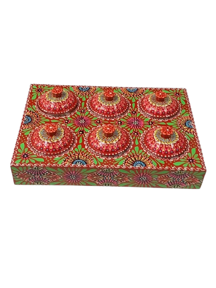 Truck Art 6 Jar Spice Box – Vibrant Wooden Storage Organizer - Image 9