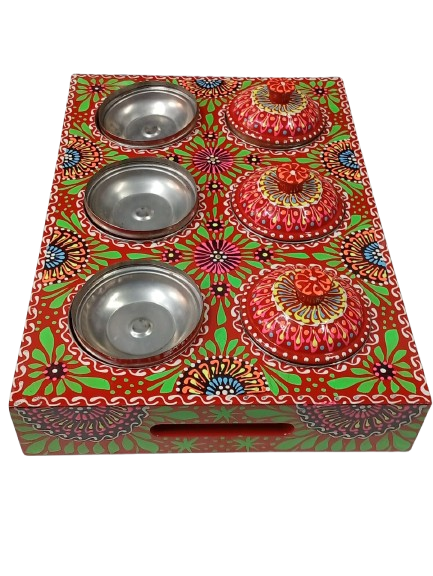 Truck Art 6 Jar Spice Box – Vibrant Wooden Storage Organizer - Image 10