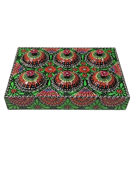 Truck Art 6 Jar Spice Box – Vibrant Wooden Storage Organizer - Image 5