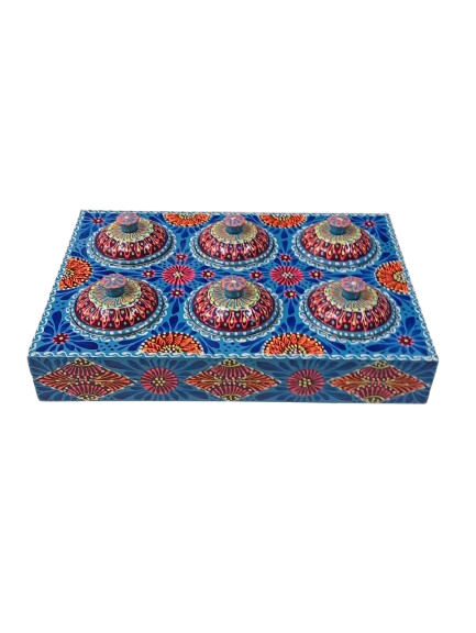 Truck Art 6 Jar Spice Box – Vibrant Wooden Storage Organizer - Image 8