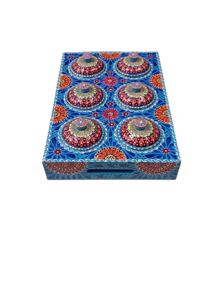 Truck Art 6 Jar Spice Box – Vibrant Wooden Storage Organizer - Image 5