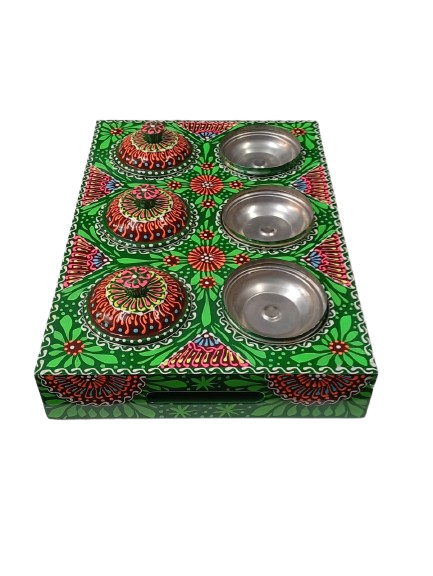 Truck Art 6 Jar Spice Box – Vibrant Wooden Storage Organizer - Image 9