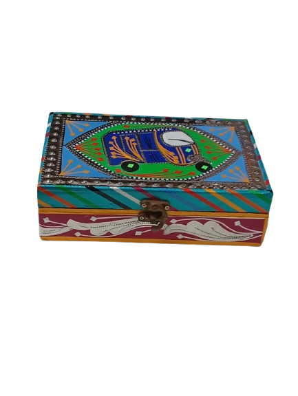 Chamakpatti Box: Real Truck Art Design for Storage and Decoration (W-20, H-12.5 cm) - Image 4
