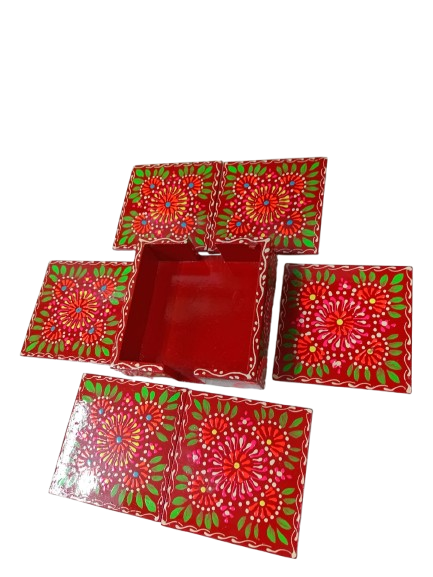 Truck Art Tea Coaster Set of 6 with Holder – Handmade Traditional Pakistani Design - Image 7