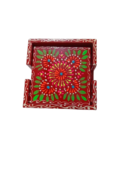 Truck Art Tea Coaster Set of 6 with Holder – Handmade Traditional Pakistani Design - Image 8