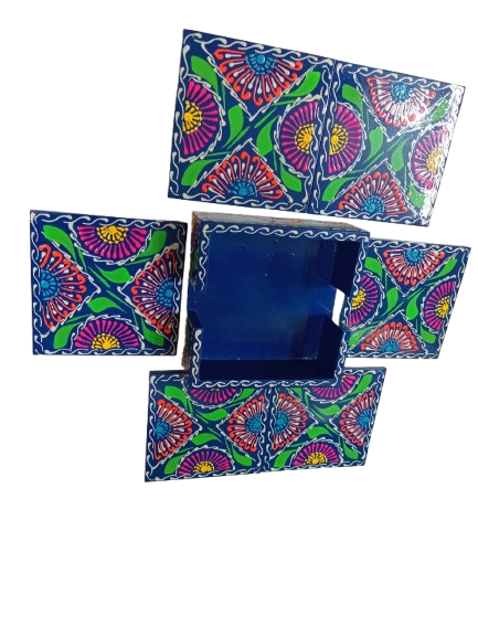 Truck Art Tea Coaster Set of 6 with Holder – Handmade Traditional Pakistani Design - Image 4