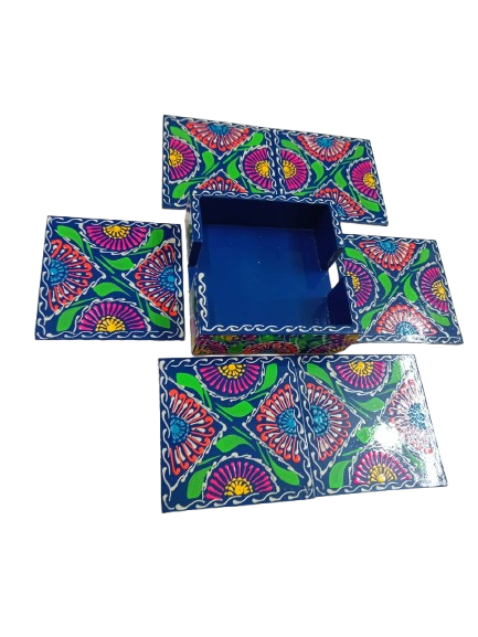 Truck Art Tea Coaster Set of 6 with Holder – Handmade Traditional Pakistani Design - Image 8