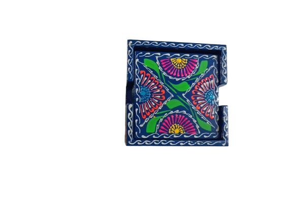 Truck Art Tea Coaster Set of 6 with Holder – Handmade Traditional Pakistani Design - Image 7