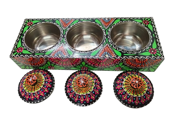 Truck Art 3 Jar Spice Box – Vibrant Wooden Storage Organizer - Image 7