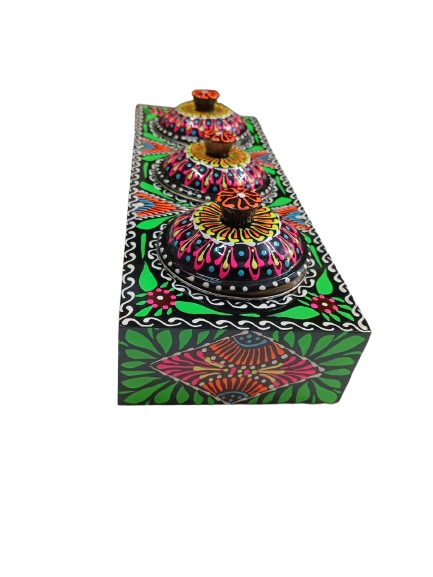 Truck Art 3 Jar Spice Box – Vibrant Wooden Storage Organizer - Image 9