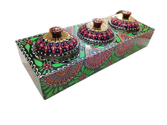 Truck Art 3 Jar Spice Box – Vibrant Wooden Storage Organizer - Image 8