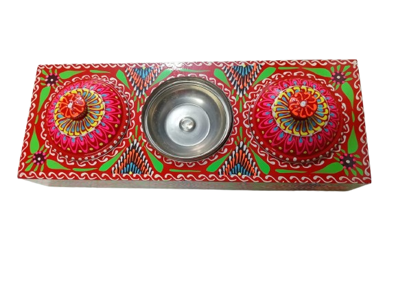 Truck Art 3 Jar Spice Box – Vibrant Wooden Storage Organizer - Image 5