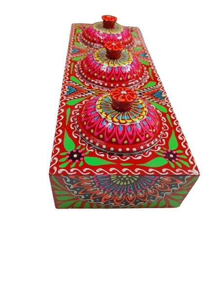 Truck Art 3 Jar Spice Box – Vibrant Wooden Storage Organizer - Image 6