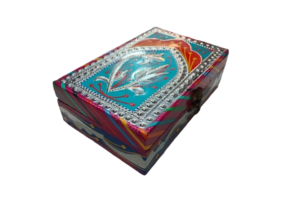 Chamakpatti Box: Real Truck Art Design for Storage and Decoration (W-20, H-12.5 cm) - Image 6