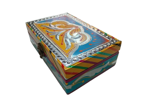 Chamakpatti Box: Real Truck Art Design for Storage and Decoration (W-20, H-12.5 cm) - Image 5