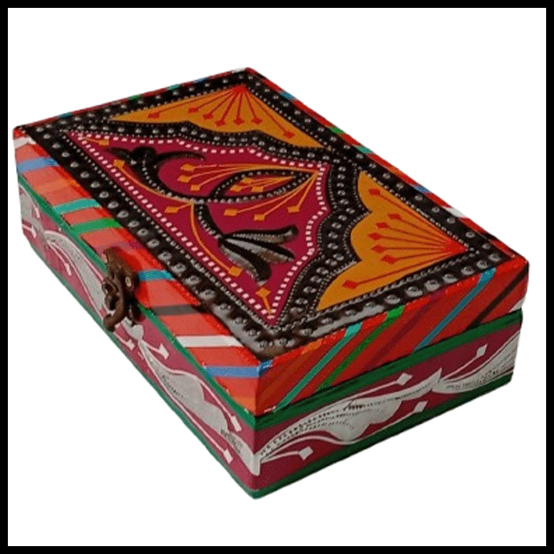 Chamakpatti Box: Real Truck Art Design for Storage and Decoration (W-20, H-12.5 cm) - Image 3