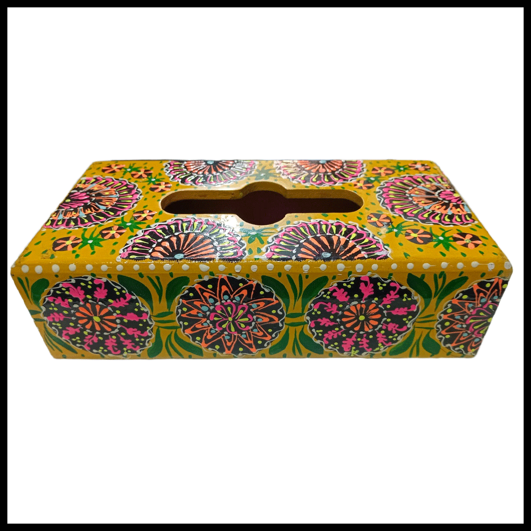 Truck Art Hand-Painted Tissue Box – Traditional Decorative Wooden Cover - Image 3