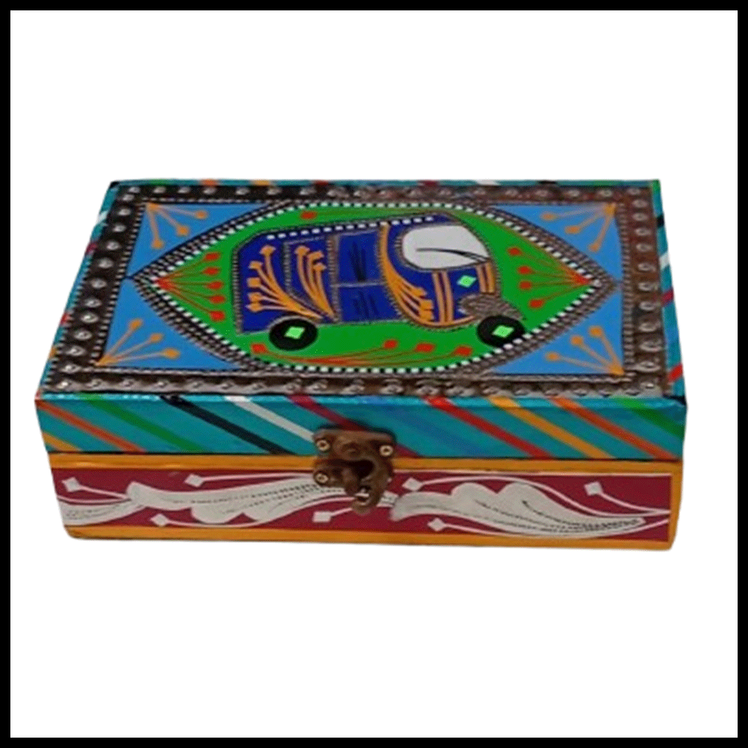 Chamakpatti Box: Real Truck Art Design for Storage and Decoration (W-20, H-12.5 cm) - Image 3