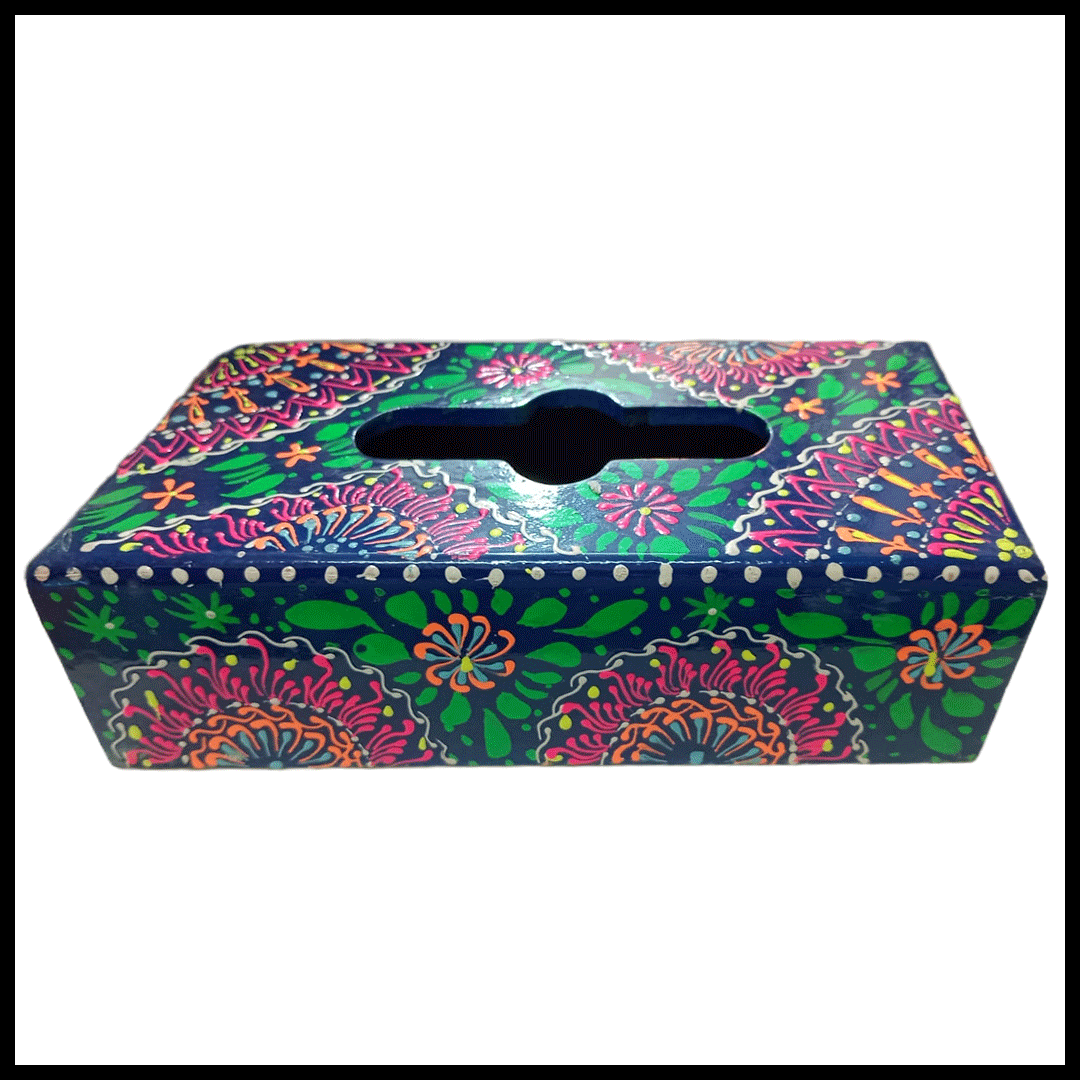 Truck Art Hand-Painted Tissue Box – Traditional Decorative Wooden Cover - Image 3