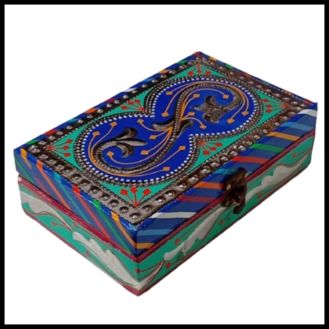 Chamakpatti Box: Real Truck Art Design for Storage and Decoration (W-20, H-12.5 cm) - Image 3