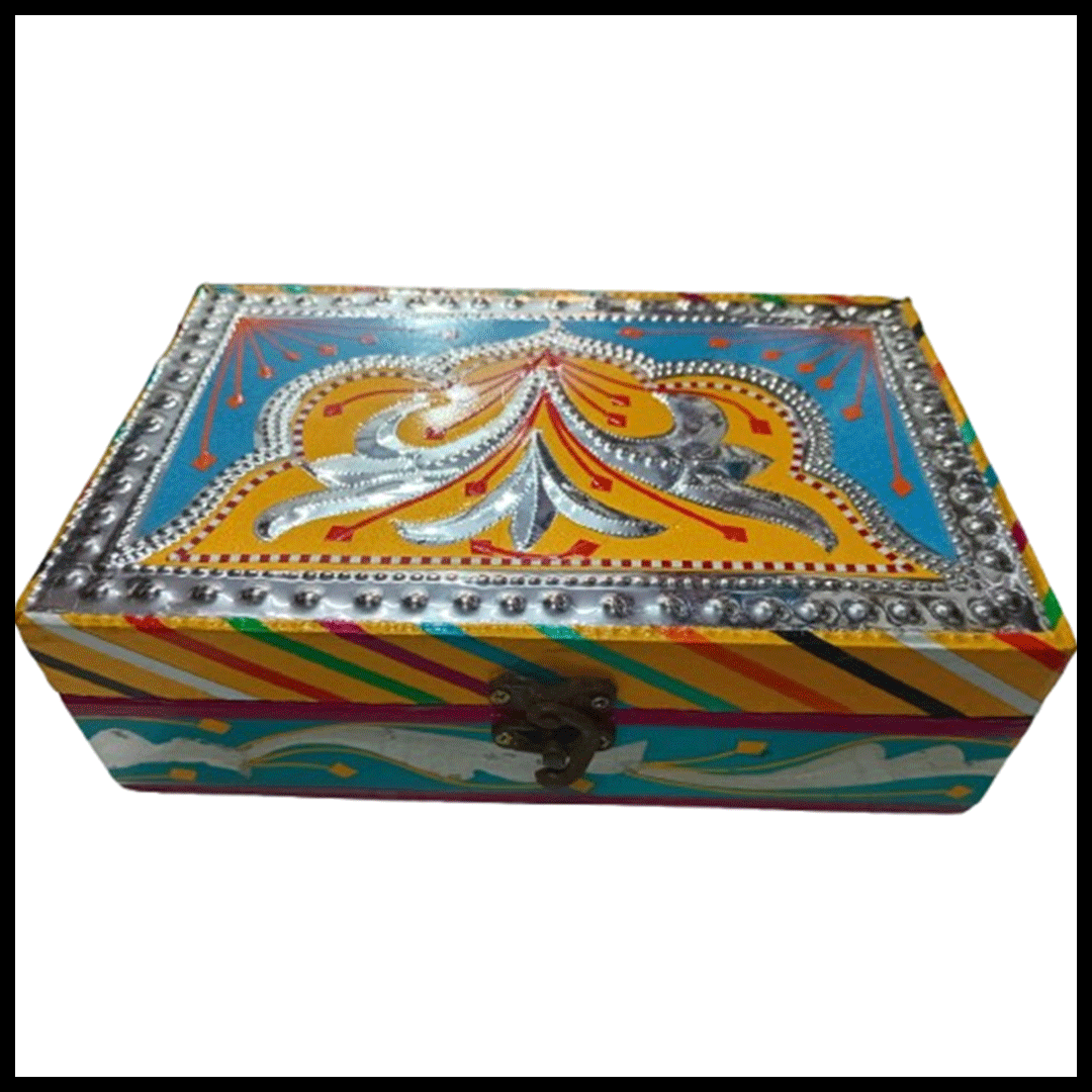 Chamakpatti Box: Real Truck Art Design for Storage and Decoration (W-20, H-12.5 cm) - Image 3