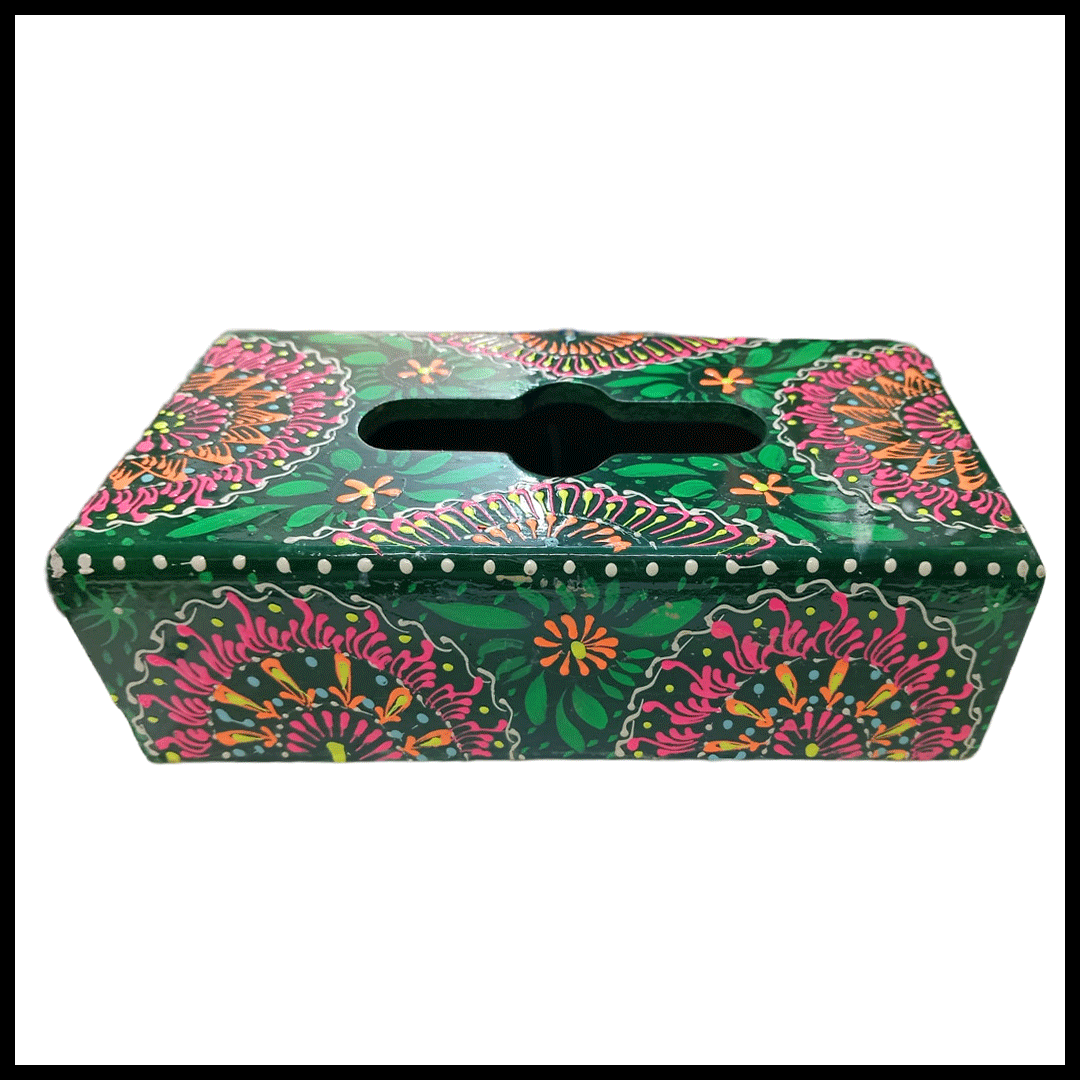 Truck Art Hand-Painted Tissue Box – Traditional Decorative Wooden Cover - Image 3