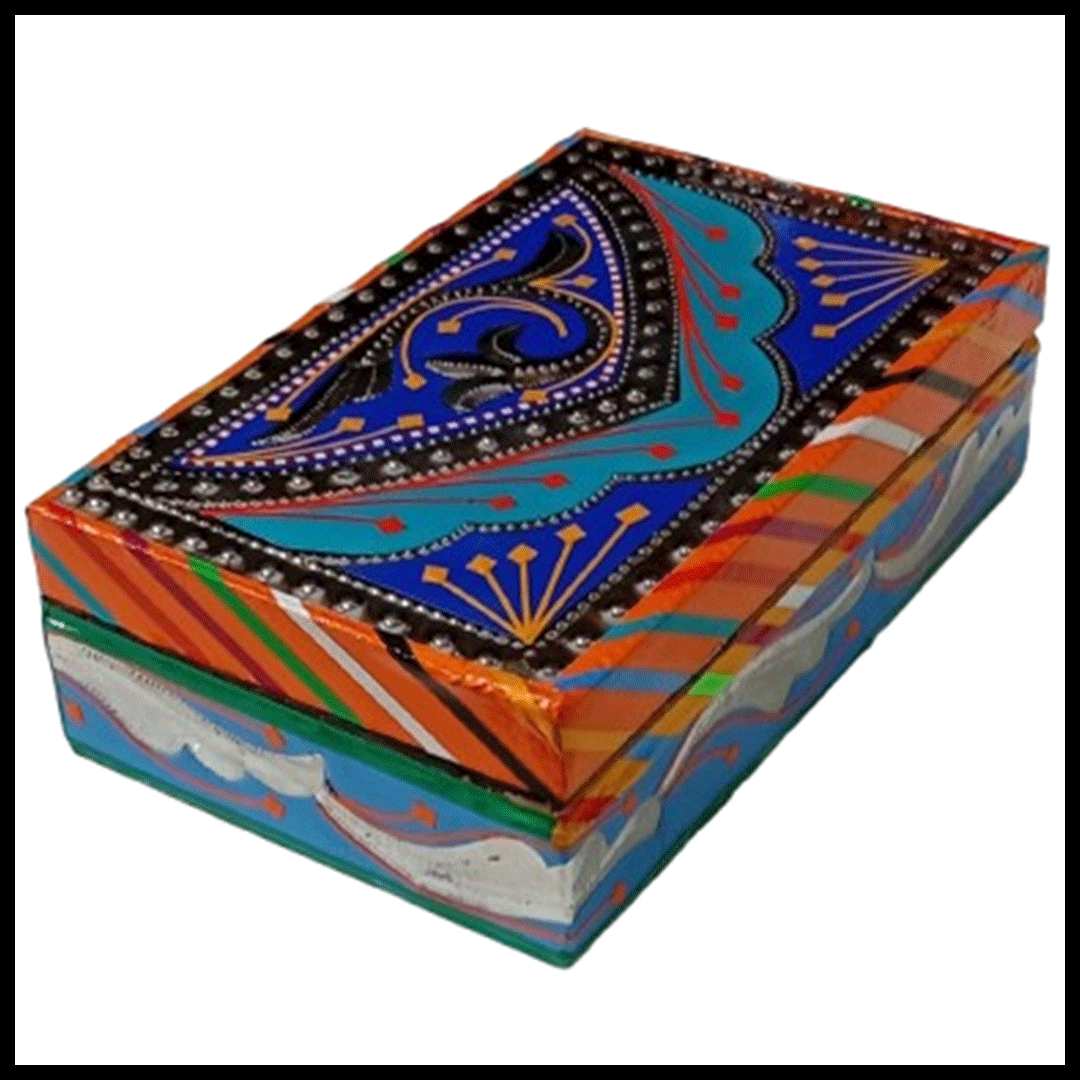 Chamakpatti Box: Real Truck Art Design for Storage and Decoration (W-20, H-12.5 cm) - Image 3