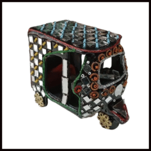 Decorative Mirror Work Rickshaw (W-8cm)
