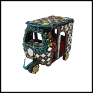 Decorative Mirror Work Rickshaw (W-8cm)