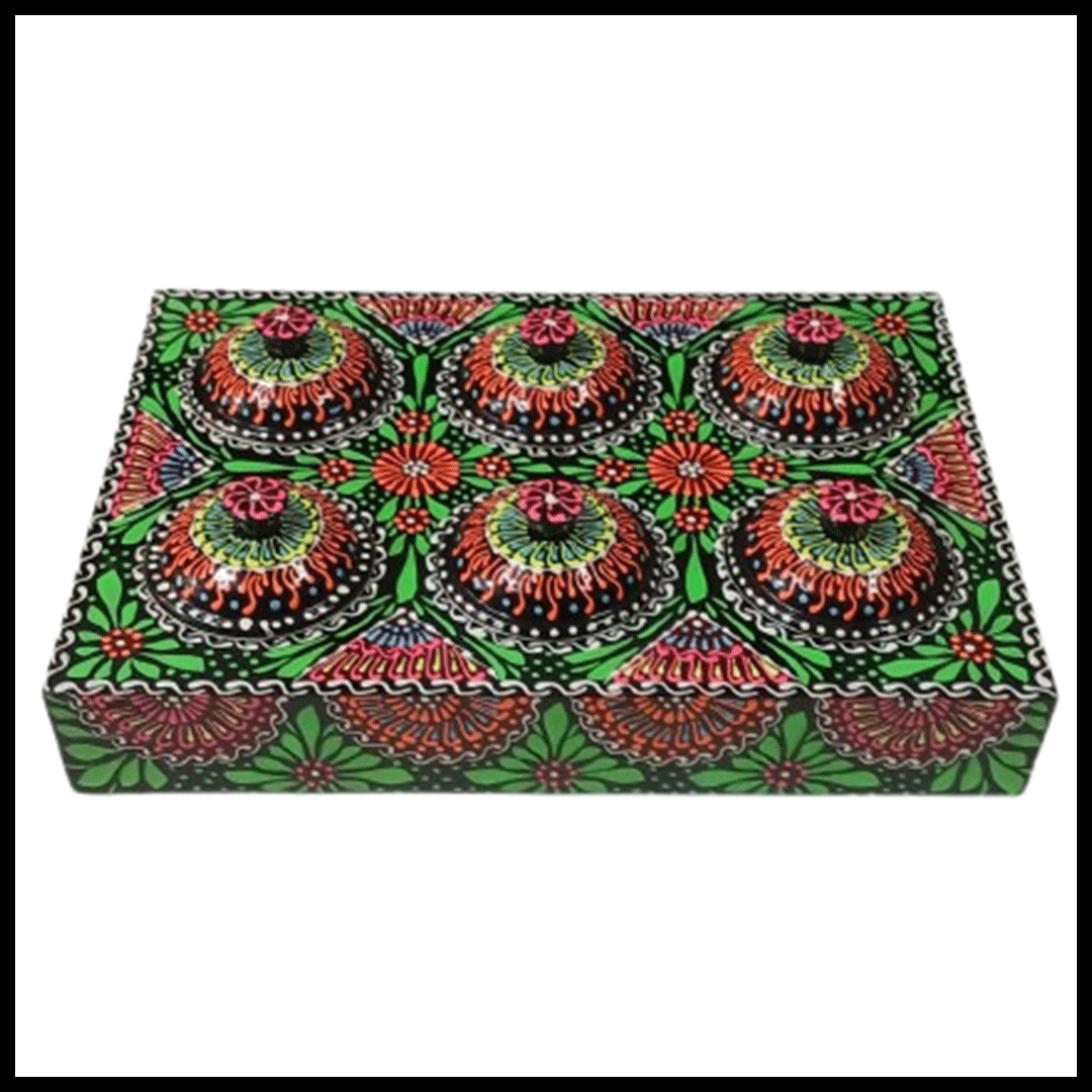 Truck Art 6 Jar Spice Box – Vibrant Wooden Storage Organizer - Image 3
