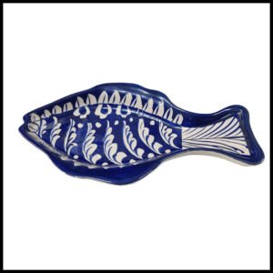 Blue Pottery Fish Tray (24cm × 14cm)
