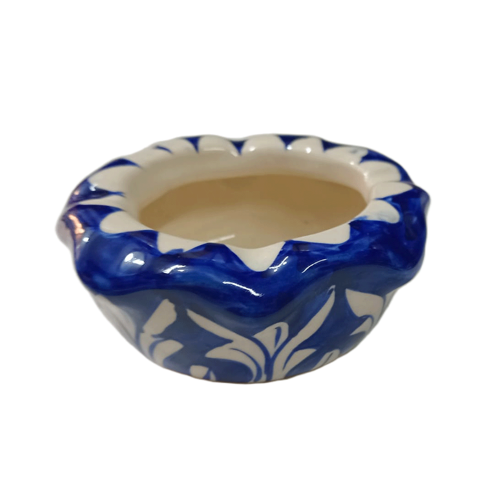 Blue Pottery Handcrafted Ashtray (10.5cm × 4.5cm) - Image 3