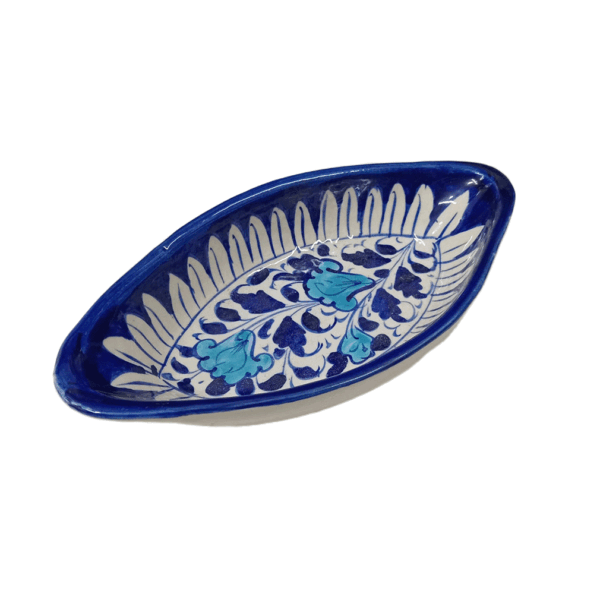 Handcrafted Blue Pottery Deep Bowl (23.5cm × 12cm) - Image 4