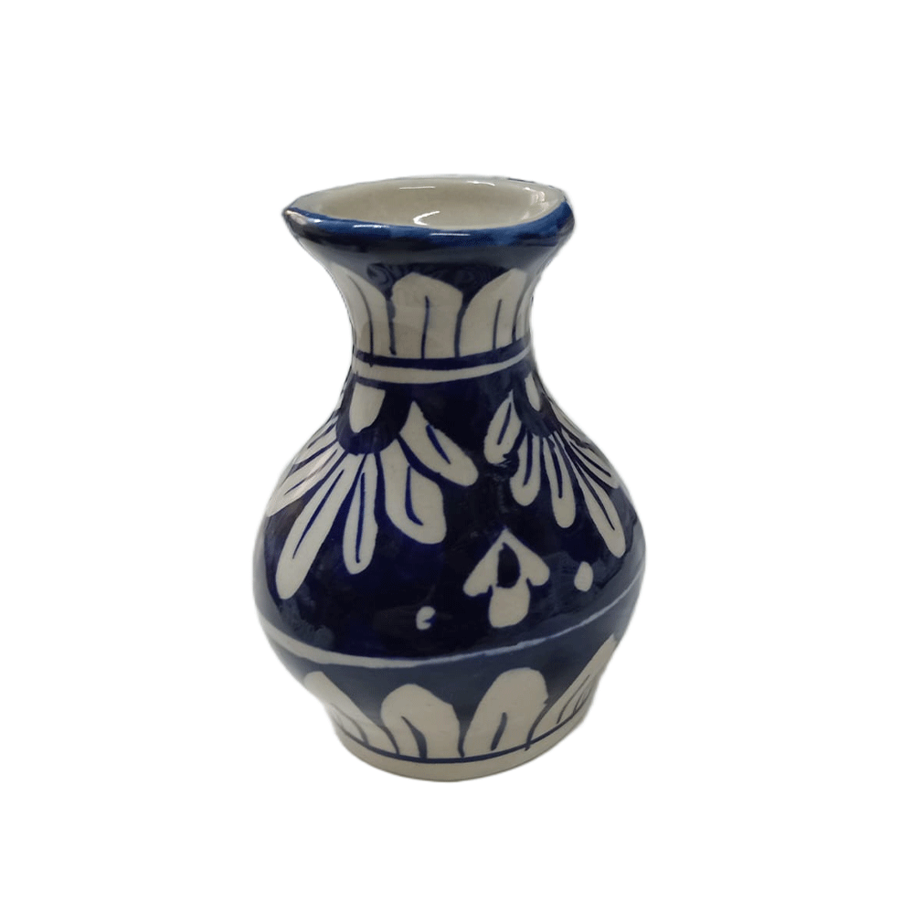 Handcrafted Tiny Blue Pottery Vase (11cm × 4.5cm) - Image 3